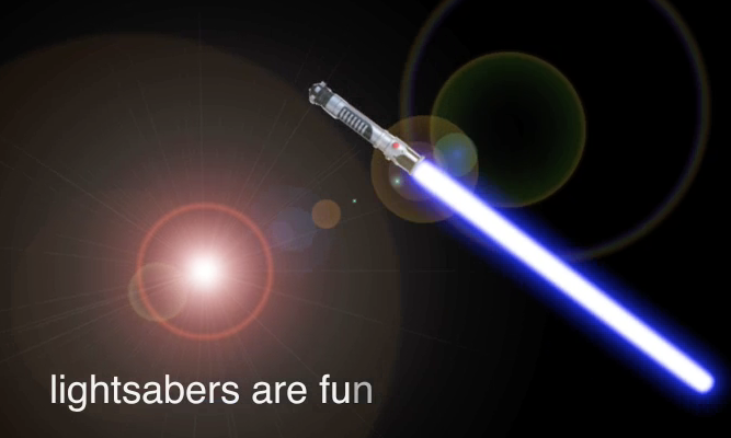 Light Sabers are fun font example