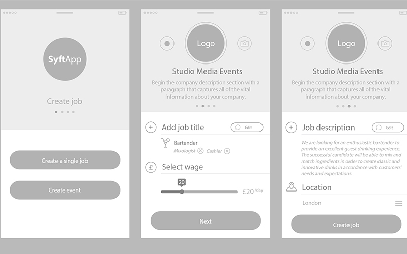 Example of Low Fidelity Wireframe