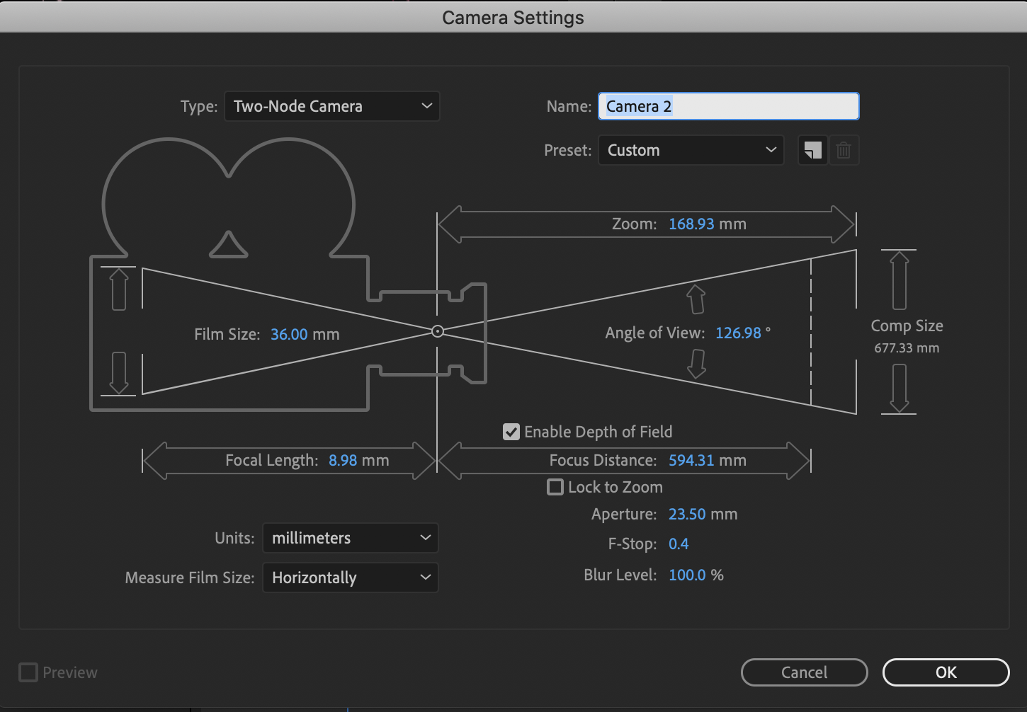 Camera settings.